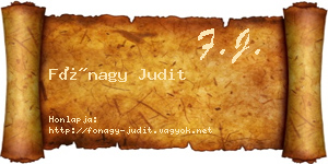 Fónagy Judit névjegykártya