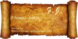 Fónagy Judit névjegykártya